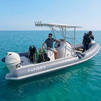 Bateau semi-rigide Hypalon haute performance 5,2 m, coque en fibre de verre à fond en V profond, barre de protection, bateau pneumatique rapide, bateau d'accompagnement pour yacht offshore
