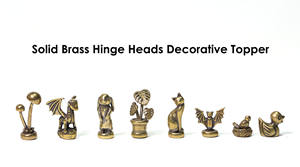 BECORA mignon Mini animaux et plantes Figurine charnière tête décor en laiton massif charnière magnétique tête Topper pour porte charnière décor - Product Image 5