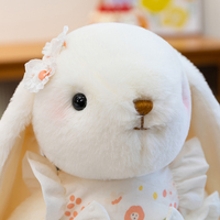 En gros, Peluche Lapin de Pâques Adorable à Longues Oreilles, Super Douce, avec Robe Florale et Jupe, pour Câliner et Dormir