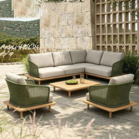 Canapé en rotin de style européen pour l'extérieur, haut de gamme, imperméable, résistant au soleil, en alliage d'aluminium, meubles de jardin, patios, terrasses, balcon