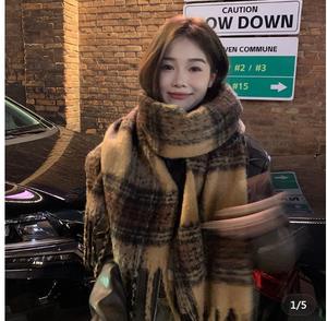 وشاح شتوي نسائي راقٍ متعدد الاستخدامات، شال صوف محبوك وسميك ودافئ مناسب للطالبات - Product Image 6