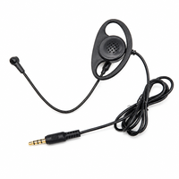 Casque intra-auriculaire en forme de D avec microphone, prise jack 3,5 mm plaquée or 4 pôles pour guide touristique, récepteur, téléphone portable, ordinateur