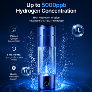 Bottiglia Generatrice di Acqua Idrogenata Intelligente a Terahertz 5001-10000 <span class=keywords><strong>PPB</strong></span> con Base di Ricarica Wireless per Uso Domestico ed Esterno Alimentata a Batteria - Product Image 1