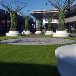 Moderne écologique extérieur fibre de verre loisirs salon banc cercle chaise d'attente arbre planteur sabre jambes pour jardin centre commercial école - Product Image 3