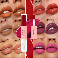 Lipgloss Matte Transparan Tahan Air Dua Sisi Label Pribadi Kustom, Vegan, Tahan Lama, Tidak Mengeringkan, Melembapkan, Pewarna Bibir Peel Off, Lip Oil