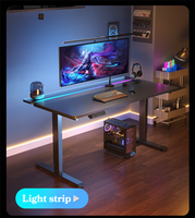 Bureau d'étude et de jeu électrique moderne à hauteur réglable, pliable et convertible, pour bureau d'ordinateur à domicile