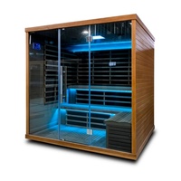 Sauna infrarouge double couche en cèdre rouge 100% pour 4 à 6 personnes, en stock, pour l'intérieur, à vendre