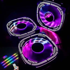 Ventilateurs Dunao OEM noirs colorés Ventilateur de refroidissement RVB Ventilateurs <span class=keywords><strong>PC</strong></span> LED colorés Refroidisseur RVB Maître RVB pour boîtier <span class=keywords><strong>PC</strong></span> - Product Image 6