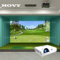 Simulateur de golf HOVY pour la maison, écran 3D avec moniteur de lancement et analyseur de swing, système d'entraînement d'hiver en intérieur, parcours virtuels