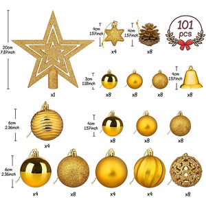 Juego <span class=keywords><strong>de</strong></span> 101 Bolas <span class=keywords><strong>de</strong></span> <span class=keywords><strong>Navidad</strong></span> Doradas <span class=keywords><strong>de</strong></span> Lujo, Decoración Circular Colgante <span class=keywords><strong>para</strong></span> Árbol <span class=keywords><strong>de</strong></span> <span class=keywords><strong>Navidad</strong></span>, Duraderas - Product Image 2