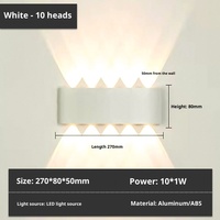 Applique murale LED en aluminium et verre émaillé, étanche IP65, blanc chaud 3000K, moderne, pour jardin extérieur