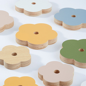 Wooden Flower Pegboard <b>Shelf</b> Supports Morandi Colors <b>Pine</b> Material Easy Installation For Wall Storage Organization - Product Image 5