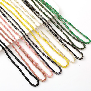 Cordon tressé 4 brins Nantong 5 mm coloré avec fil doré, style ethnique, pour artisanat DIY - Product Image 5