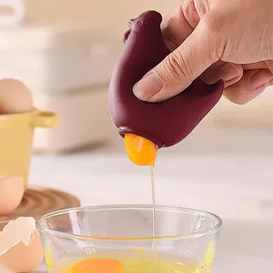 Séparateur d'œufs en silicone blanc, outil de séparation du jaune d'œuf, filtre alimentaire, gadgets pour cuisine, pâtisserie, restaurant - Product Image 4