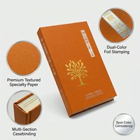Impression de livres de luxe à couverture rigide en lin, reliure cousue personnalisée, ouverture à plat, pour carnets et journaux élégants de qualité supérieure