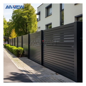 แผงรั้วอะลูมิเนียมสีดำทันสมัย เคลือบผง ป้องกันความเป็นส่วนตัว ตกแต่งสวน ฝาครอบเสาโลหะ ป้องกัน รั้ว 3 มิติ ประตูตาข่าย - Product Image 4