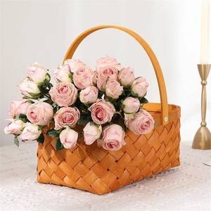 Vintage Artificial Rose Bouquets Plastic High Simulation <b>Wedding</b> Home Decor <b>Props</b> - Product Image 2