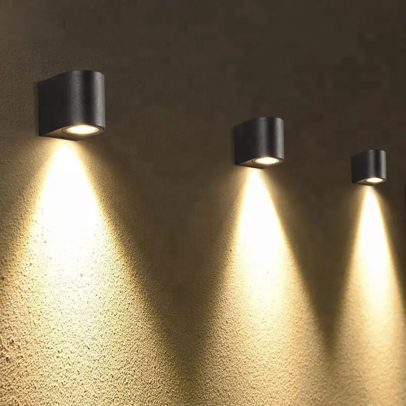 Aluminium schwarz im freien IP65 wasserdicht wandlampen minimalistisches design lichtlöcher modern hohe lumen garten led-wandlampe