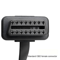 Câble d'extension plat OBD2 16 broches mâle-femelle, 8 conducteurs en cuivre argenté, faisceau de câblage coudé de diagnostic automobile, indice de protection IP66