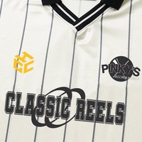 Maillot de football personnalisé en polyester à manches longues, rayé, unisexe, pour adultes, uniforme d'équipe de club, impression par transfert thermique