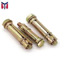 Ancre de fixation en acier au carbone plaqué zinc jaune, tête hexagonale, 4 ou 3 pièces, livraison directe usine