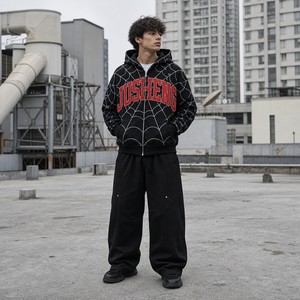 <span class=keywords><strong>Felpa</strong></span> <span class=keywords><strong>con</strong></span> <span class=keywords><strong>Cappuccio</strong></span> Spider-Man <span class=keywords><strong>con</strong></span> Zip Integrale, Oversize, Stampa Ragnatela, Streetwear Y2K, <span class=keywords><strong>Felpa</strong></span> <span class=keywords><strong>con</strong></span> Grafica Effetto Vissuto - Product Image 2