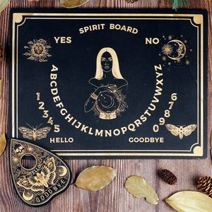 12 pouces en bois noir parler ou esprit conseil et Planchette Kit <span class=keywords><strong>radiesthésie</strong></span> Divination conseil ensemble Laser gravé réponses conseil - Product Image 3