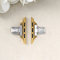 Adaptateur de connecteur de bracelet 14 mm compatible avec les montres intelligentes 42/43/44/45/46 mm, lien de bracelet à breloques italien 9 mm, bijoux DIY en acier inoxydable, cadeau