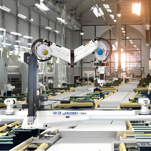Large Telescopic Full Servo Robot for Plastic Industry Mold Labeling 50kg Capacity 380V Power Serving Chairs Waste Bins Buckets