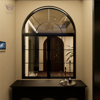 Fenêtre à battant horizontale en acier de style français, insonorisée, pour salle de bain, salon, verre trempé avec revêtement en poudre, taille personnalisée