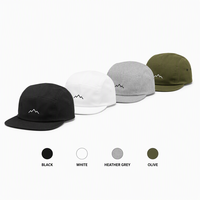 Casquette de papa à 5 panneaux à visière plate en coton doux brodé avec logo, vente en gros d'usine