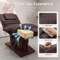 Lit de massage facial électrique à 4 moteurs, lit incurvé inclinable pour salon de beauté, spa, tatouage
