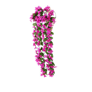 Panier mural de fleurs artificielles en soie, violette et glycine, 30cm-100cm, pour décoration de mariage et de salon - Product Image 5