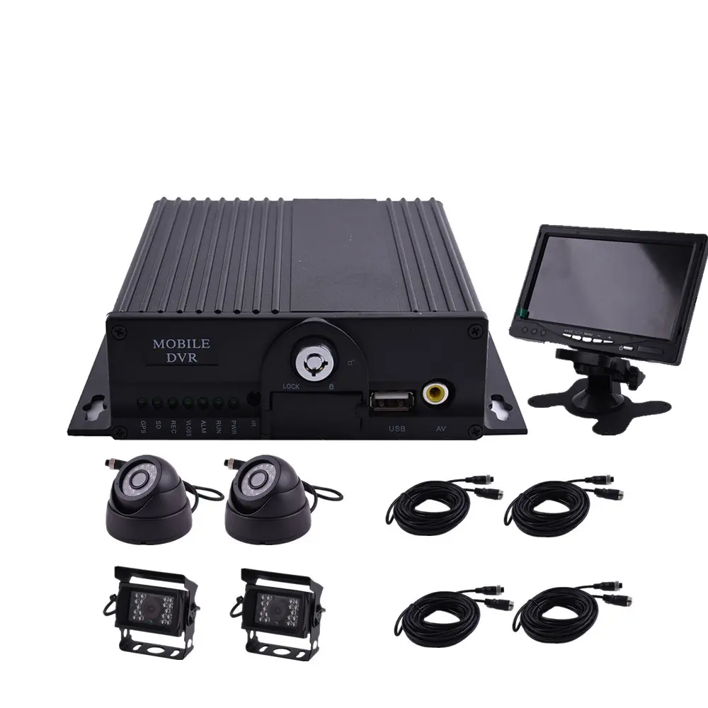 4-kanaals Sd Kaart Mobiele Dvr Camera Bewakingskit Met Gps 4G Videorecorder Mdvr En Cmsv6 Software Digitale Videorecorder