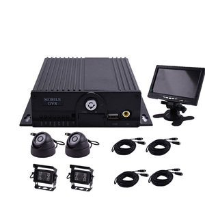 GPS 4G 비디오 레코더가있는 4 채널 SD 카드 모바일 DVR 카메라 감시 키트 MDVR 및 CMSV6 소프트웨어 디지털 비디오 레코더