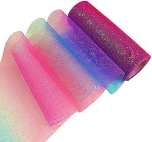Arc-en-ciel Paillettes <span class=keywords><strong>Tulle</strong></span> Rouleaux pour Chemin de Table Chaise Ceinture Arc Pet <span class=keywords><strong>Tutu</strong></span> Jupe <span class=keywords><strong>Couture</strong></span> Artisanat Tissu Mariage Anniversaire Ruban - Product Image 6