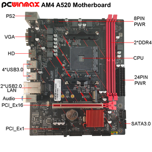 เมนบอร์ด PCWINMAX รุ่นใหม่ A520 AM4 <span class=keywords><strong>DDR4</strong></span> M.2 NVMe Micro ATX OEM ODM รองรับซีพียูซีรีส์ 3000 5000 ขายส่ง - Product Image 3