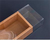 Boîte de papier kraft personnalisée avec manchon en plastique transparent Emballage rigide pour vêtements Impression par stratification mate 5-7 jours ouvrables