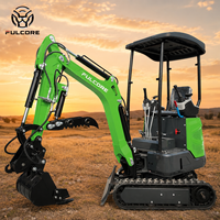 Mini-excavatrice FULCORE CE EPA EuroV certifiée ISO, 1,5 tonne, protection du cylindre, pour les infrastructures urbaines, mini-excavatrice de petite taille