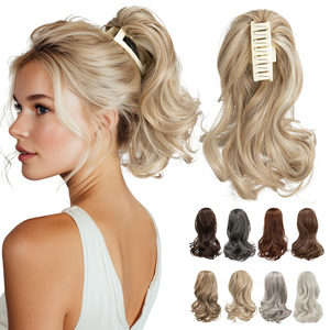 Extensiones <span class=keywords><strong>de</strong></span> Cabello Sintético con Clip para <span class=keywords><strong>Cola</strong></span> <span class=keywords><strong>de</strong></span> Caballo, Resistentes al Calor, Fibra <span class=keywords><strong>de</strong></span> Alta Temperatura, Súper Onduladas y Voluminosas, Postizo <span class=keywords><strong>de</strong></span> Cabello Sintético - Product Image 1