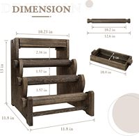 Présentoir de rangement en bois écologique réglable à 4 niveaux pour bracelets, montres et colliers, grande capacité