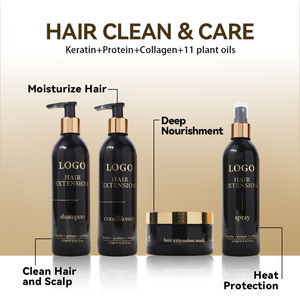 Shampoo et revitalisant pour extensions de cheveux à la kératine et aux protéines, sans sulfate, sans parfum, avec logo personnalisé OEM, biotine, favorise la croissance des cheveux - Product Image 6