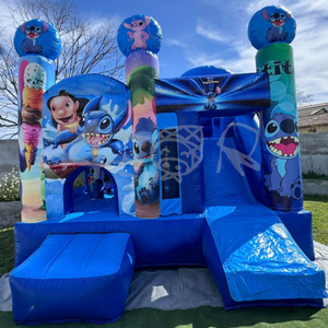 Château gonflable commercial bleu avec toboggan, château gonflable pour enfants - Product Image 2