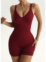 Combinaison de yoga sans manches pour femme, dos croisé, côtelée, sans couture, extensible, anti-transpiration, séchage rapide, respirante, en Spandex/Nylon, pour le sport