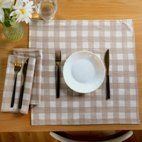 Serviettes en tissu de coton personnalisées, serviettes de table réutilisables, vente en gros