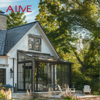 Serre de jardin d'hiver en aluminium de style européen, autoportante, préfabriquée, avec double vitrage trempé
