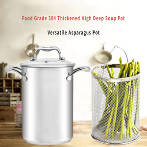 Pot à pâtes en acier inoxydable de qualité alimentaire Offre Spéciale ensemble de casseroles à nouilles poêle à frire profonde avec passoire pot d'<span class=keywords><strong>asperges</strong></span> <span class=keywords><strong>pour</strong></span> la cuisine à domicile - Product Image 5