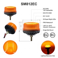 Feu de signalisation micro-balise premium 36 LED certifié ECE R65, à fixation permanente par boulon unique, clignotant ambre pour buggy et voiture