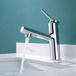 Jazzda Brass Pull Out Basin Faucet Single Handle Ceramic Valve Core Deck <b>Mounted</b> For Home Hotel - Product Image 4