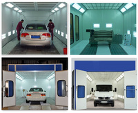 Cabine de peinture automobile automatique homologuée CE avec système de chauffage électrique/diesel, brûleur diesel 35 kW